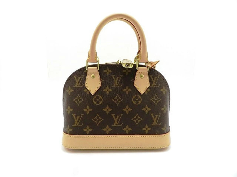 LOUIS VUITTON Alma Shoulder Bag Monogram Leather Brown